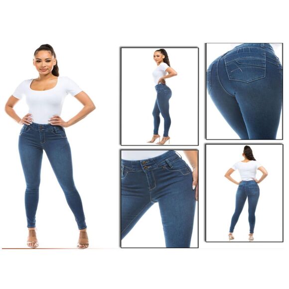 JEANS STRETCH DENIM PUSH UP  SIZE 13 WAIST 30 IN HX777 SZ13, SKINNY 2 BUTTONS - Picture 3 of 9